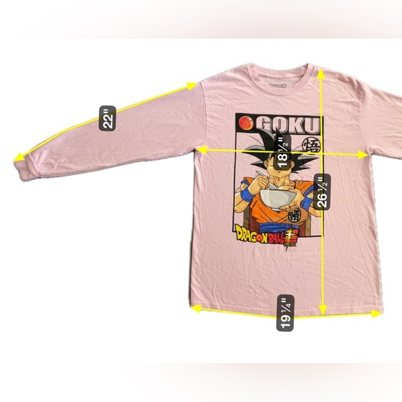 Dragon Ball Z Goku Ramen Long Sleeve Shirt Men’s Small/Medium Pink Anime Tee - Picture 3 of 6